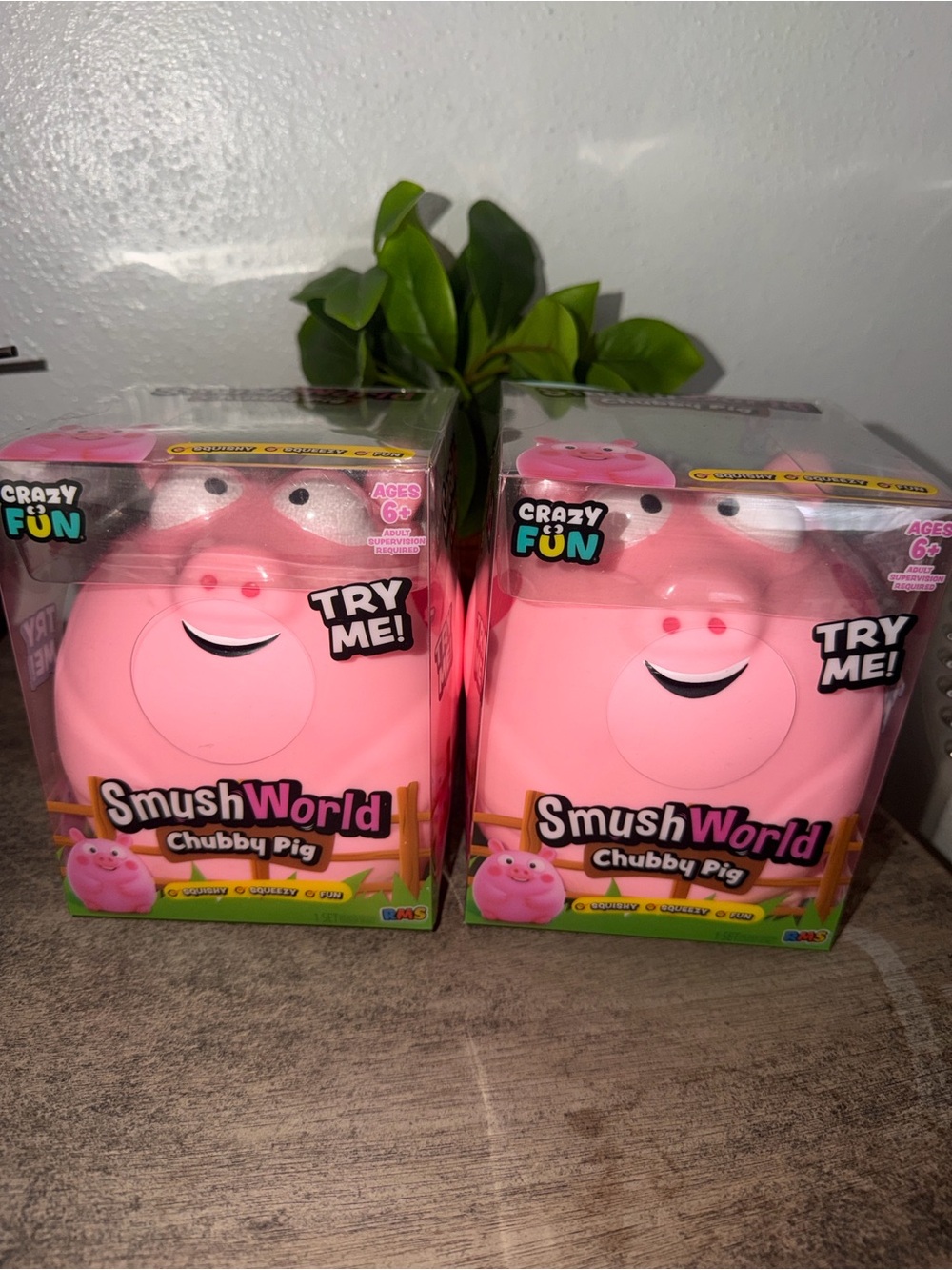 SmushWorld Chubby Pig - Pink set of 2